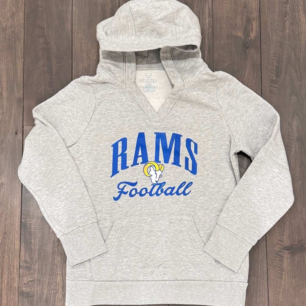 Fanatics Women's LA Rams Victory Script Hoodie- Size Small